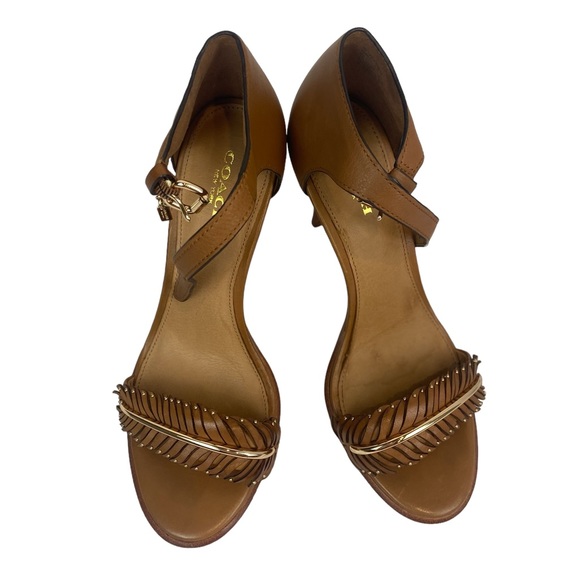 Coach Feather Leather Heels Women's Size 7B Gold hardware - Picture 8 of 16